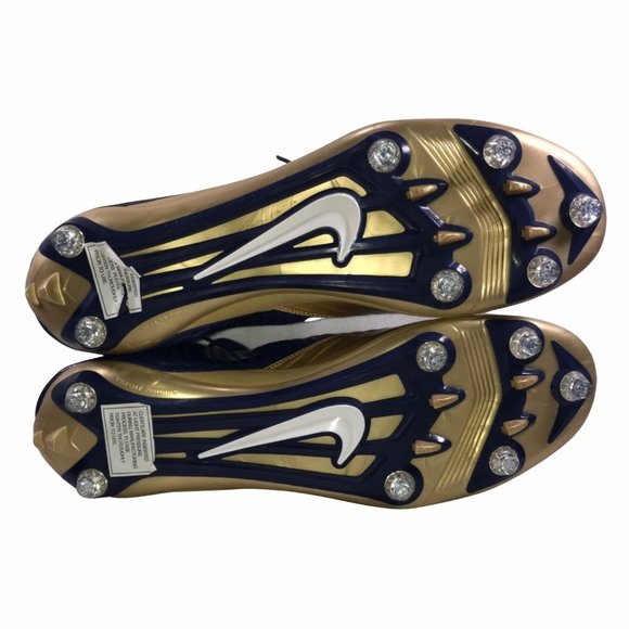NWOT Nike Superbad Pro Lunarlon Gold Blue Football Player Cleats Men's 18 - Picture 8 of 9